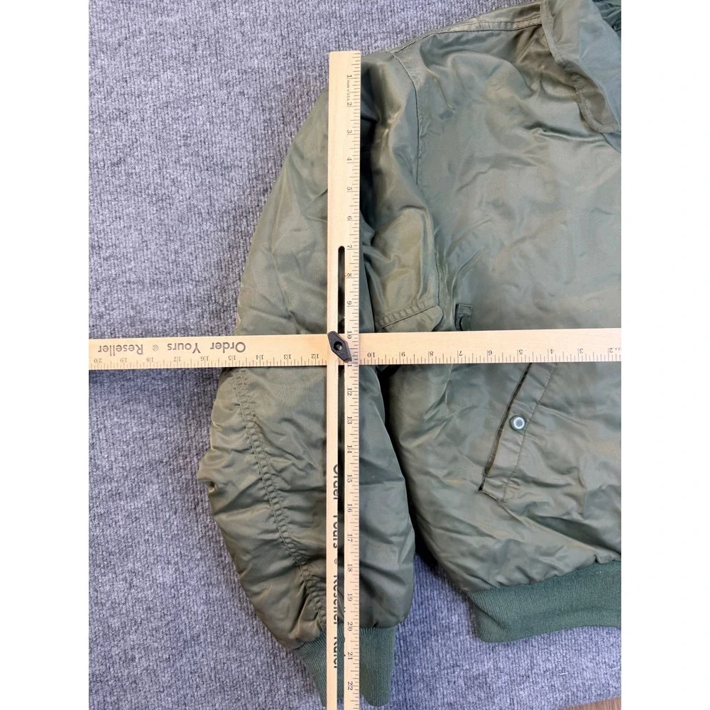 Vintage Military Style Flight Bomber Jacket Mens XL Green Insulated Workwear Y2K